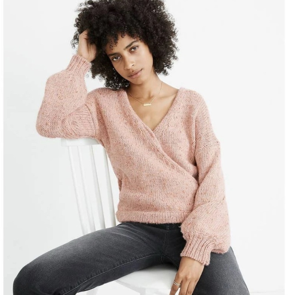 Madewell Pink V-Neck Sweater